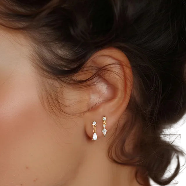 Diamond Drop Mini Earrings