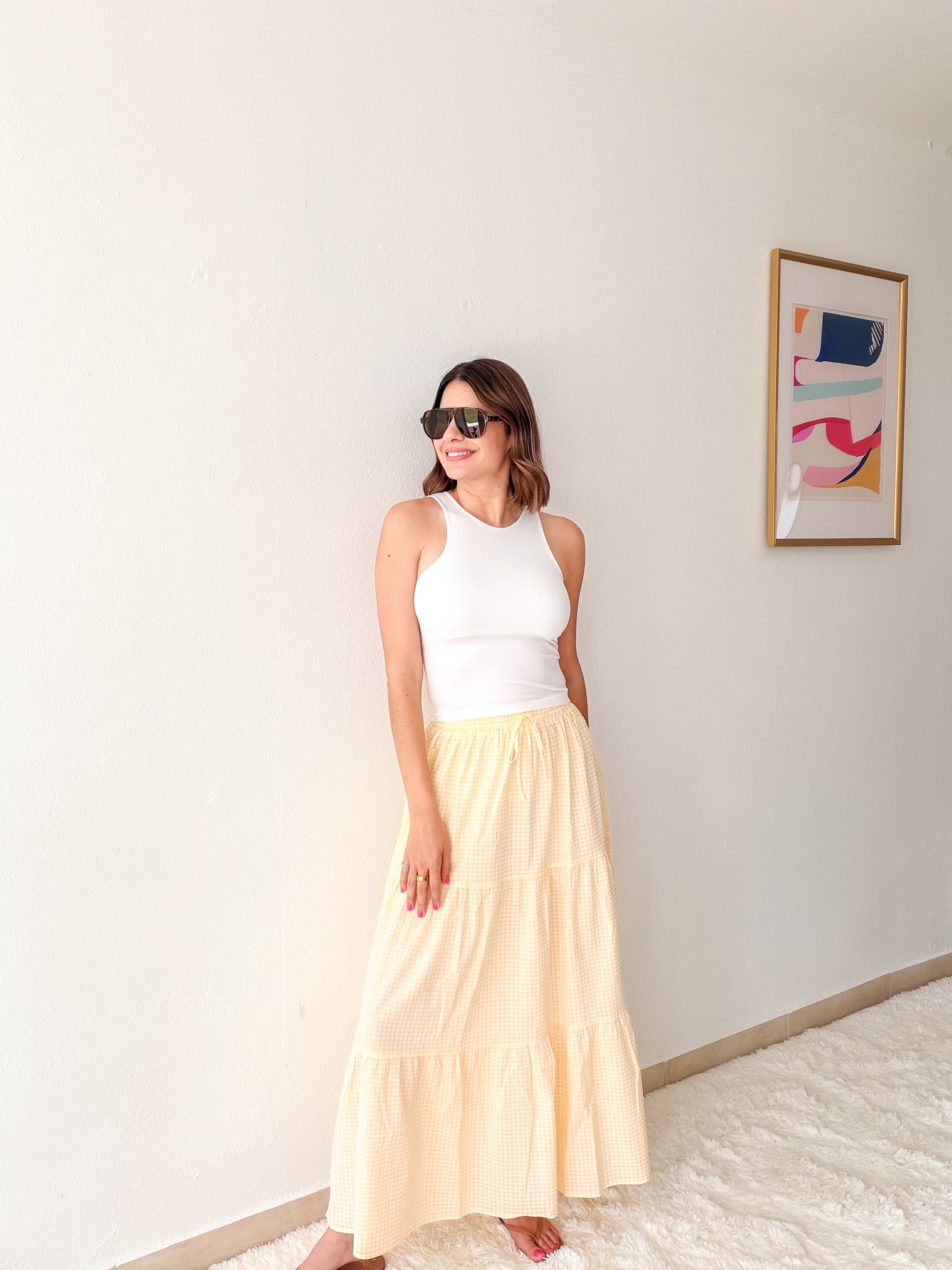Sunshine Gingham Maxi Skirt