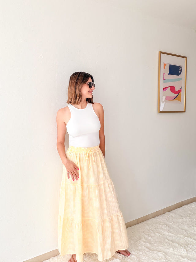 Sunshine Gingham Maxi Skirt