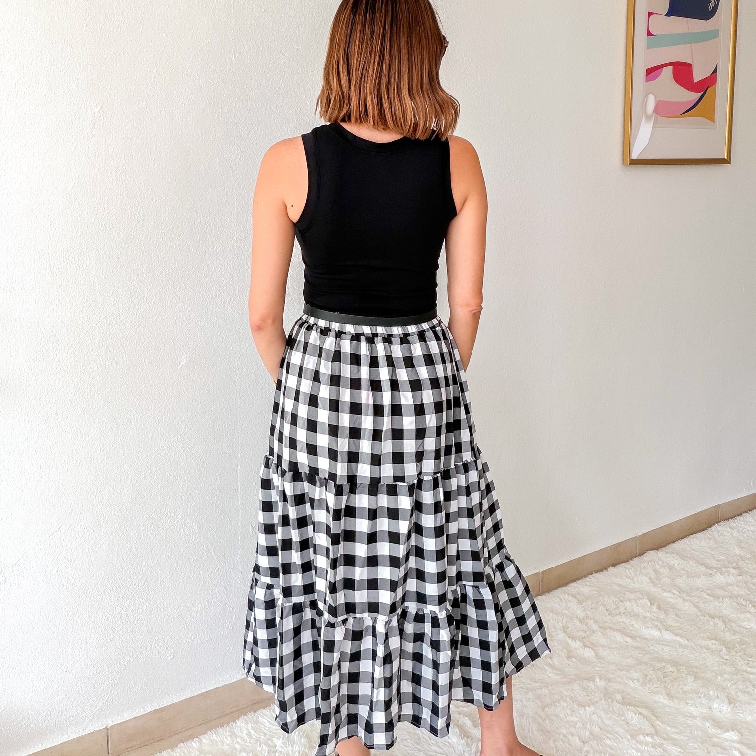 Gingham Midi Skirt