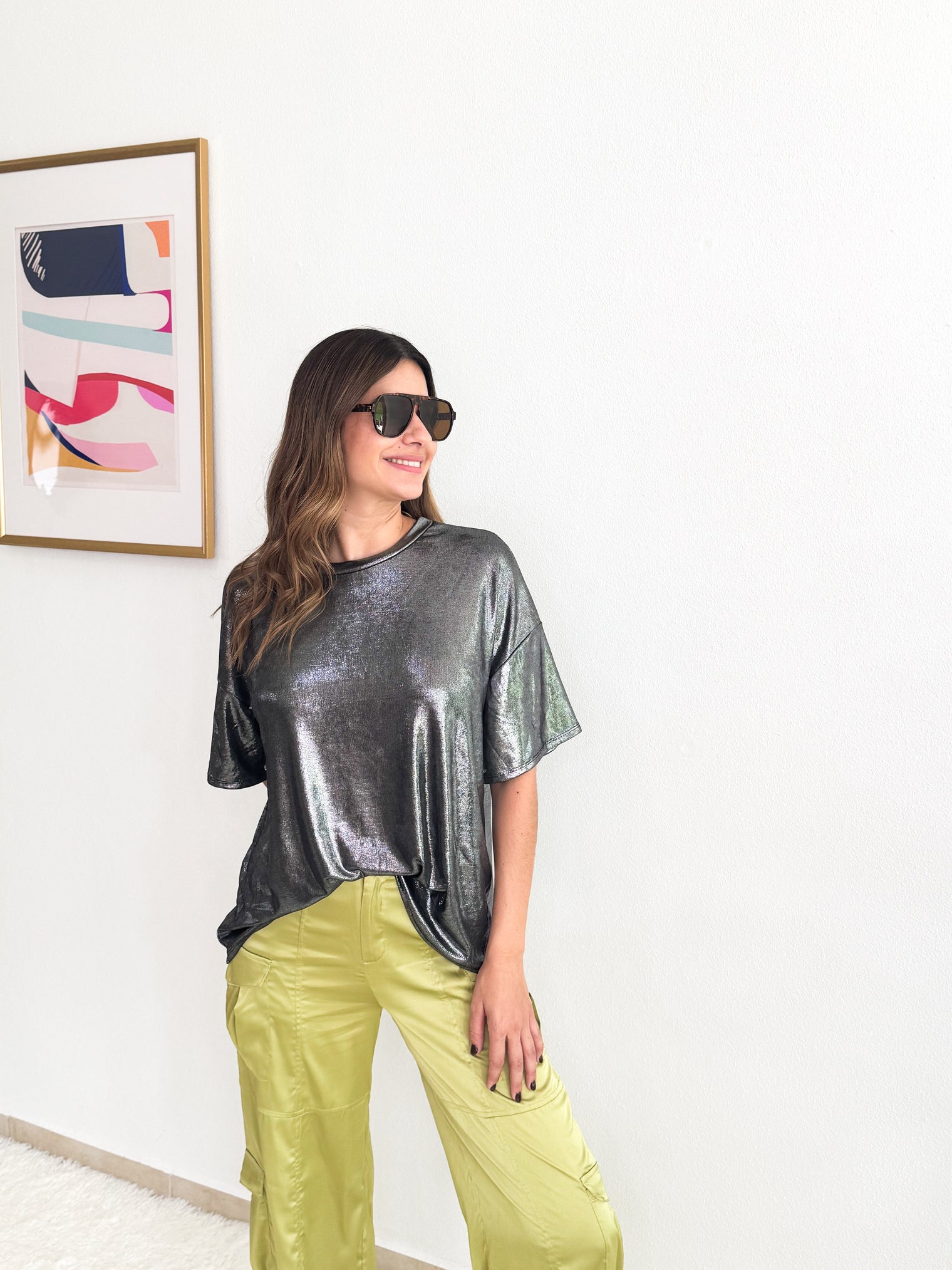 Metallic Oversized T-Shirt