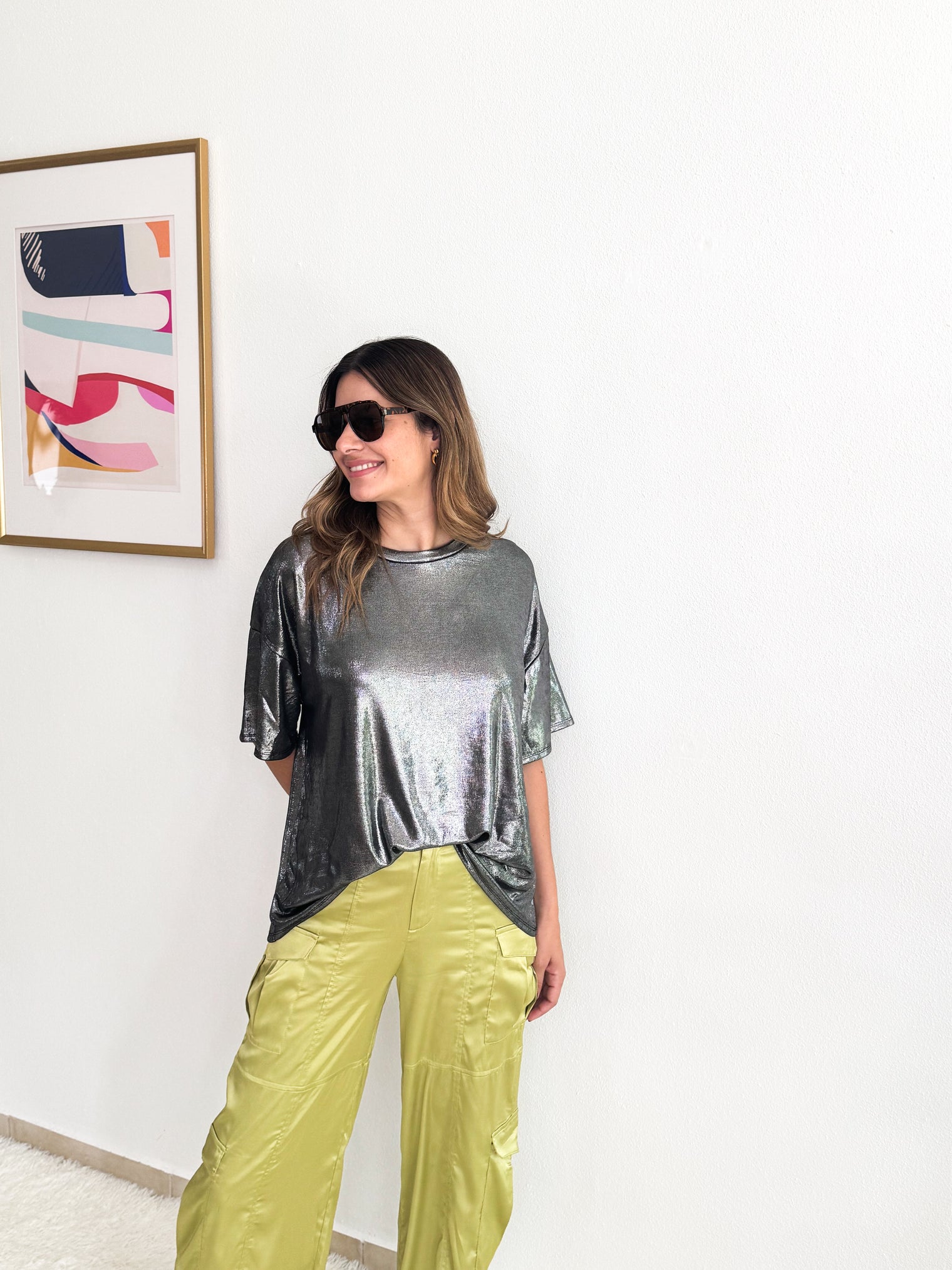 Metallic Oversized T-Shirt