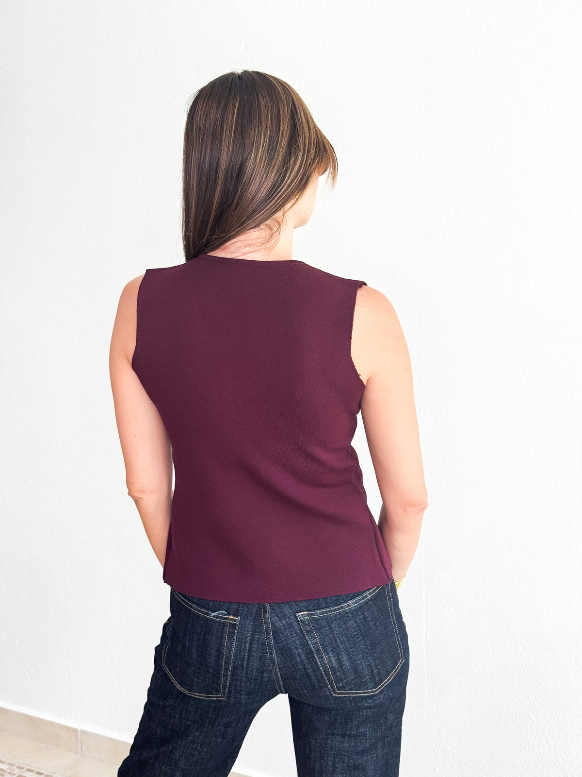 Burgundy Sleeveless Sweater