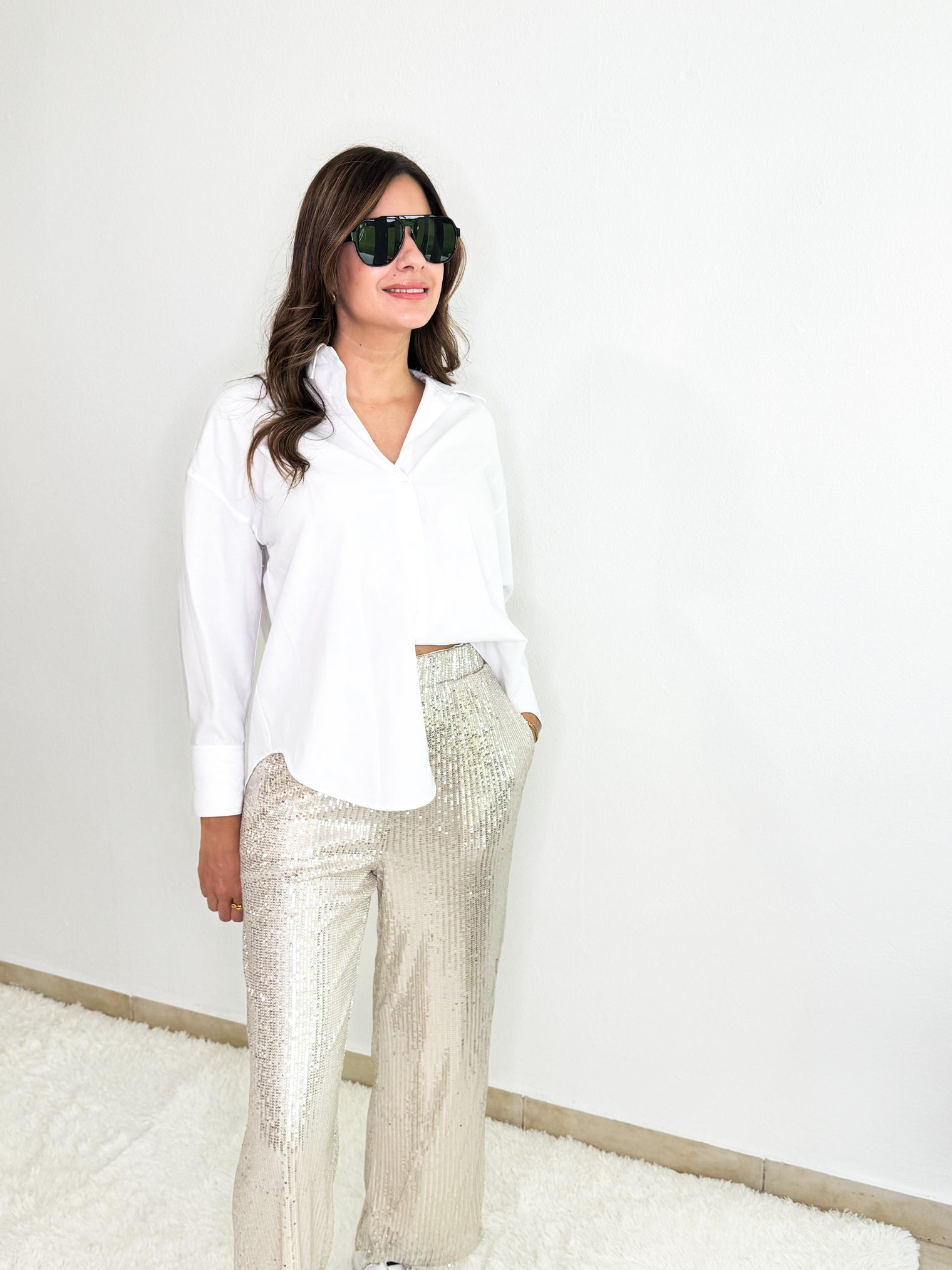 Sequins Straight Pants