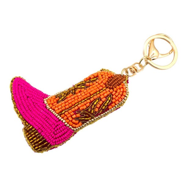 Beaded Bag Charm Keychain