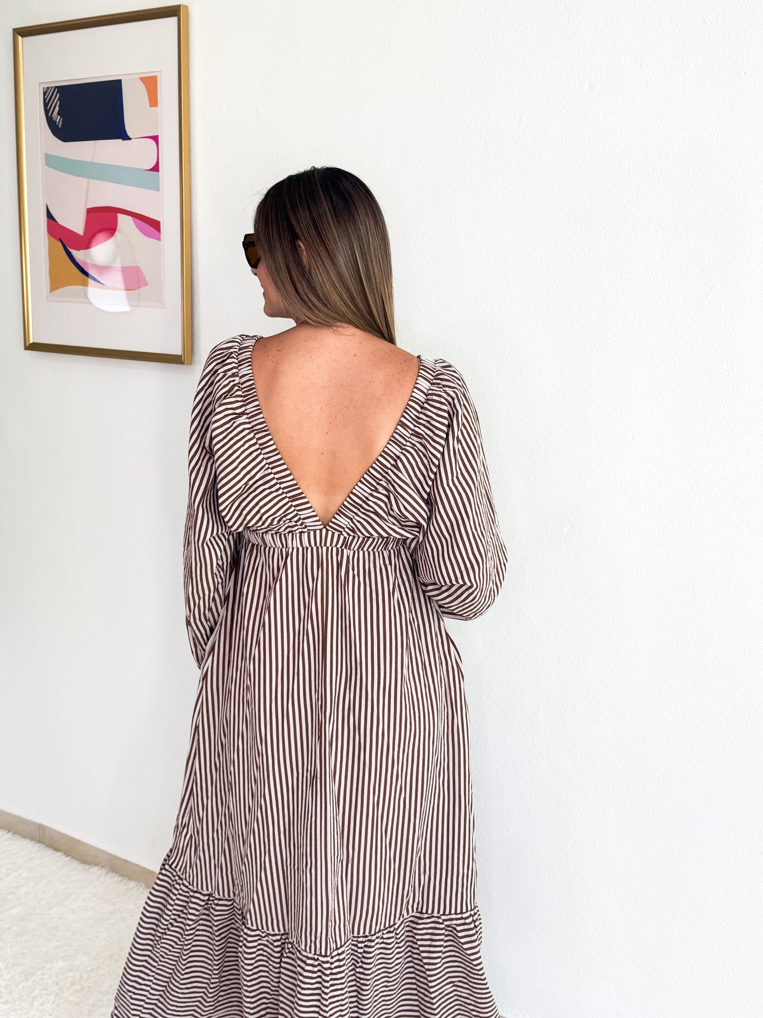 Striped V-Neck Dress