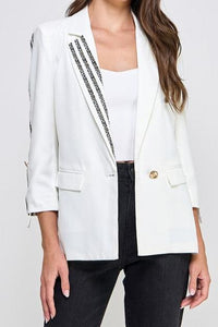 White Animal Print Blazer