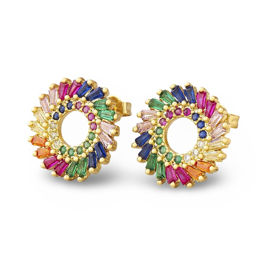 Rainbow Circle Studs
