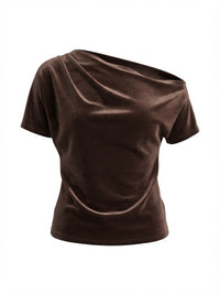 Chocolate Velvet Off-Shoulder Top