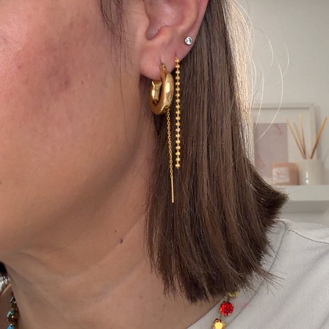 Golden Drop Chain Earrings