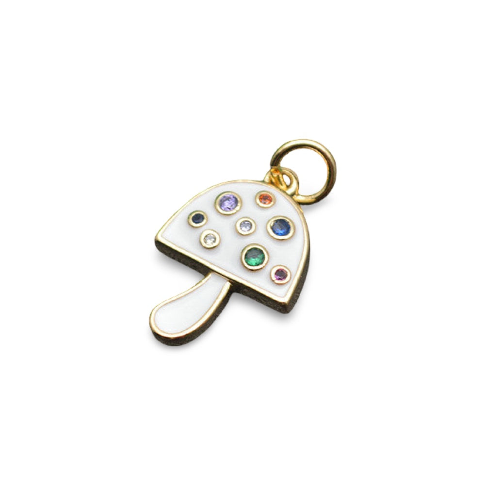 White Mini Mushroom Charm