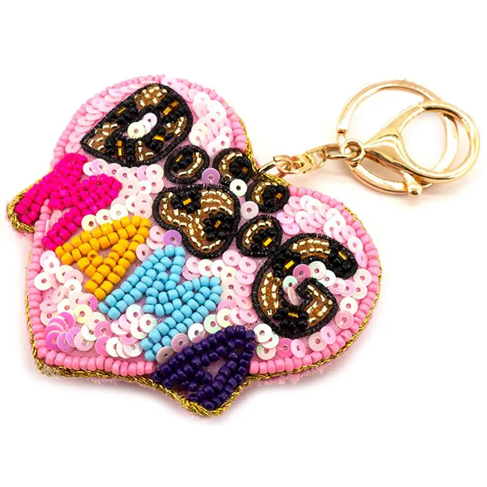 Beaded Bag Charm Keychain