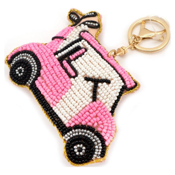 Beaded Bag Charm Keychain
