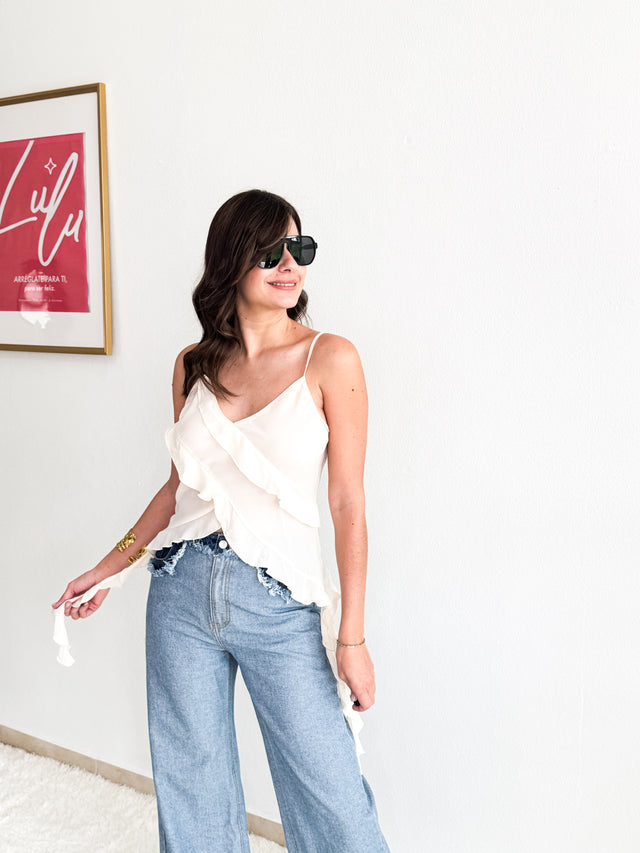 Ivory Ruffle Cami