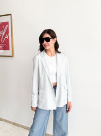 White Metallic Blazer