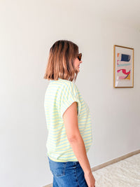 Mint Lemon Stripe Tee