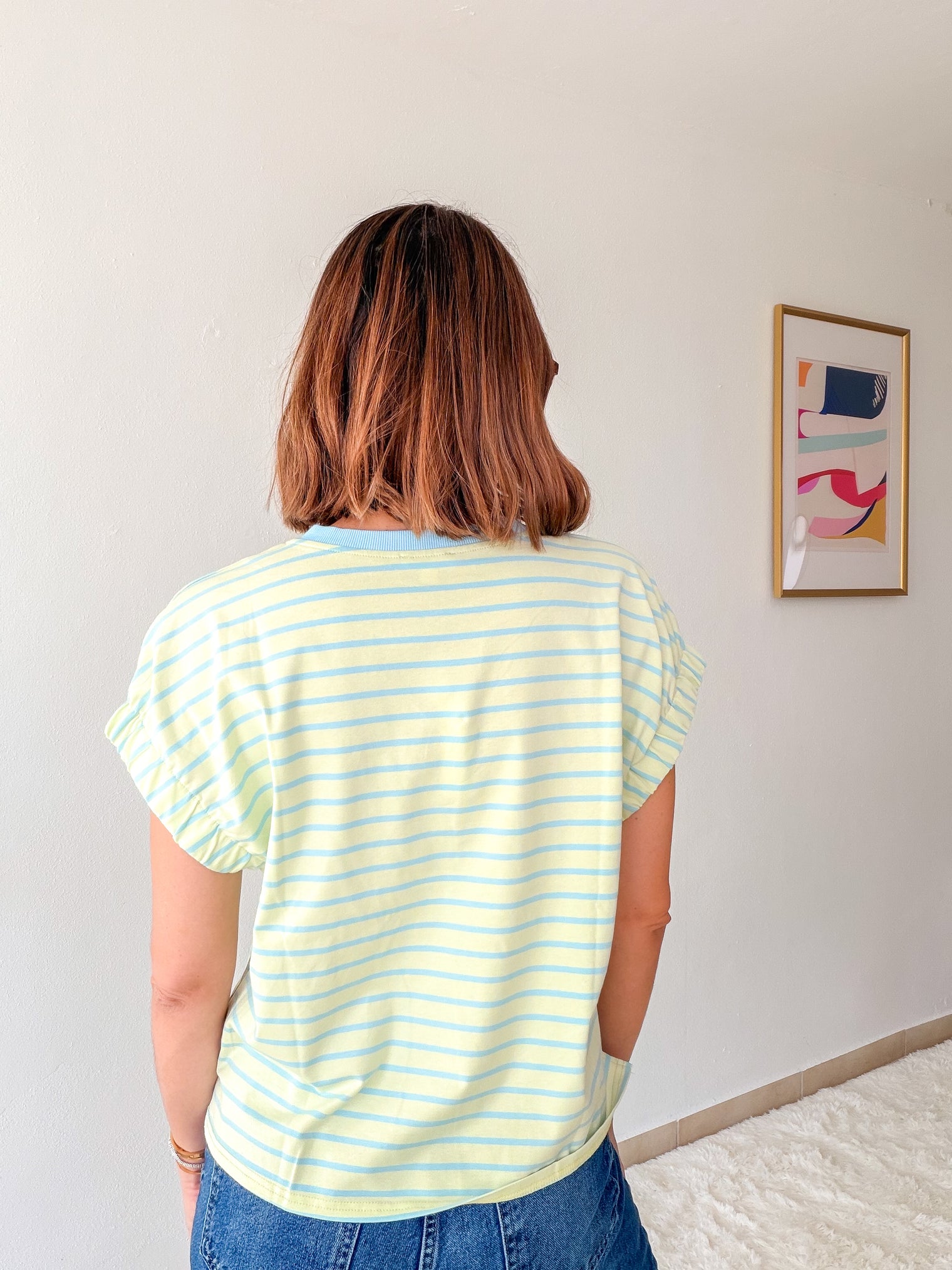 Mint Lemon Stripe Tee