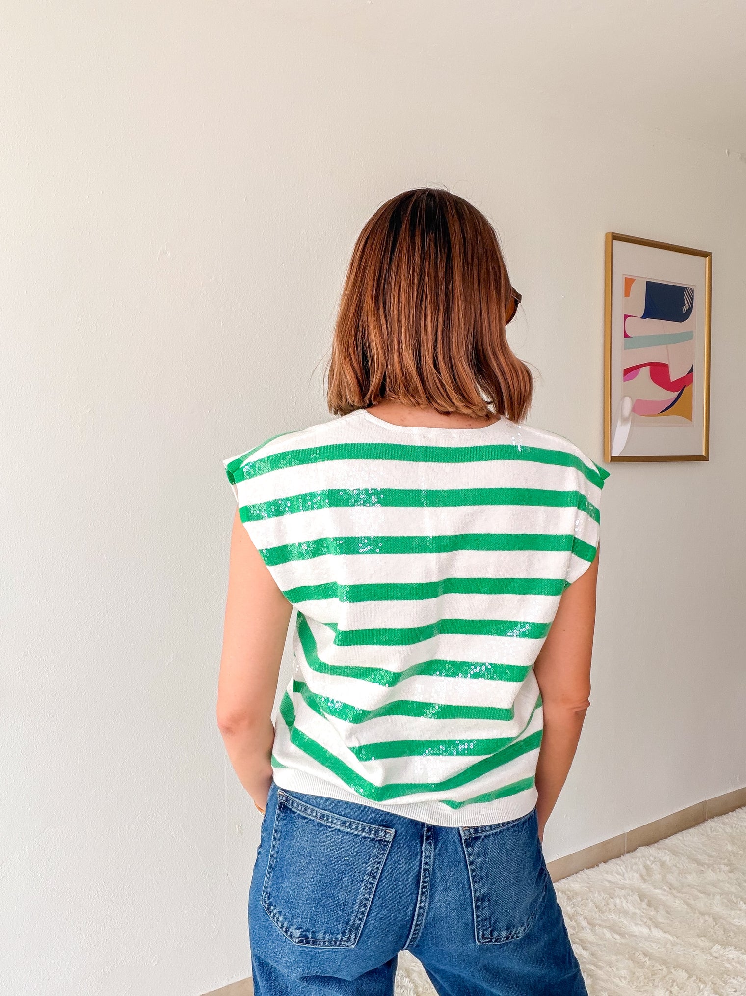 Emerald Sparkle Stripe Top