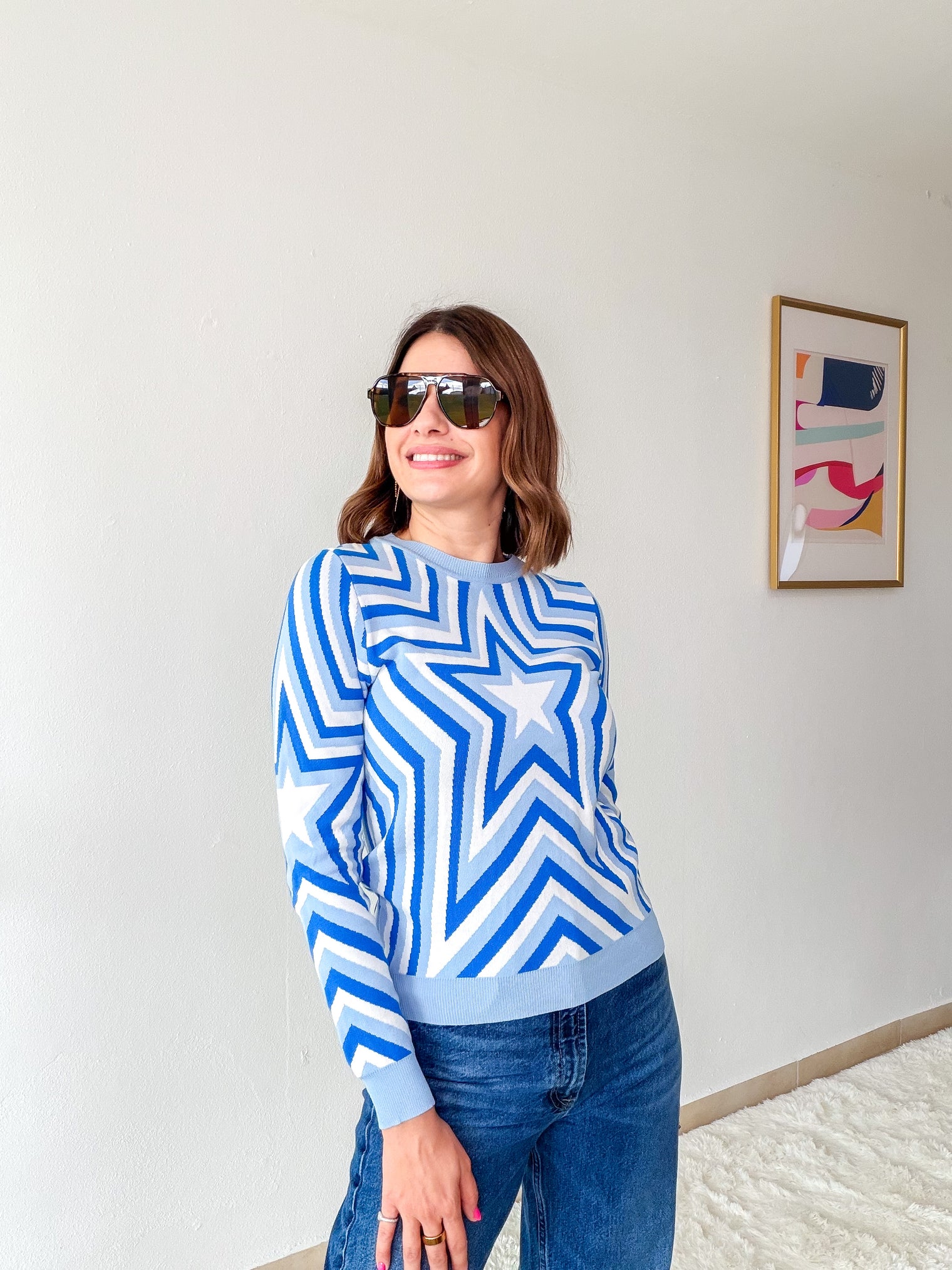 Blue Starburst Sweater