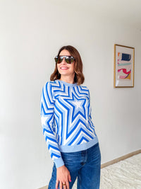 Blue Starburst Sweater