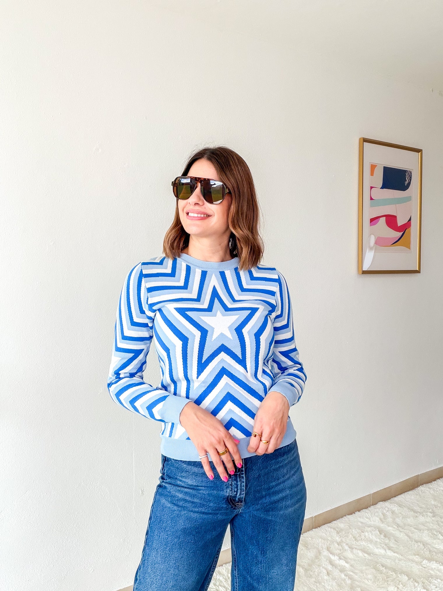 Blue Starburst Sweater
