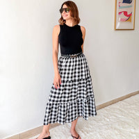 Gingham Midi Skirt