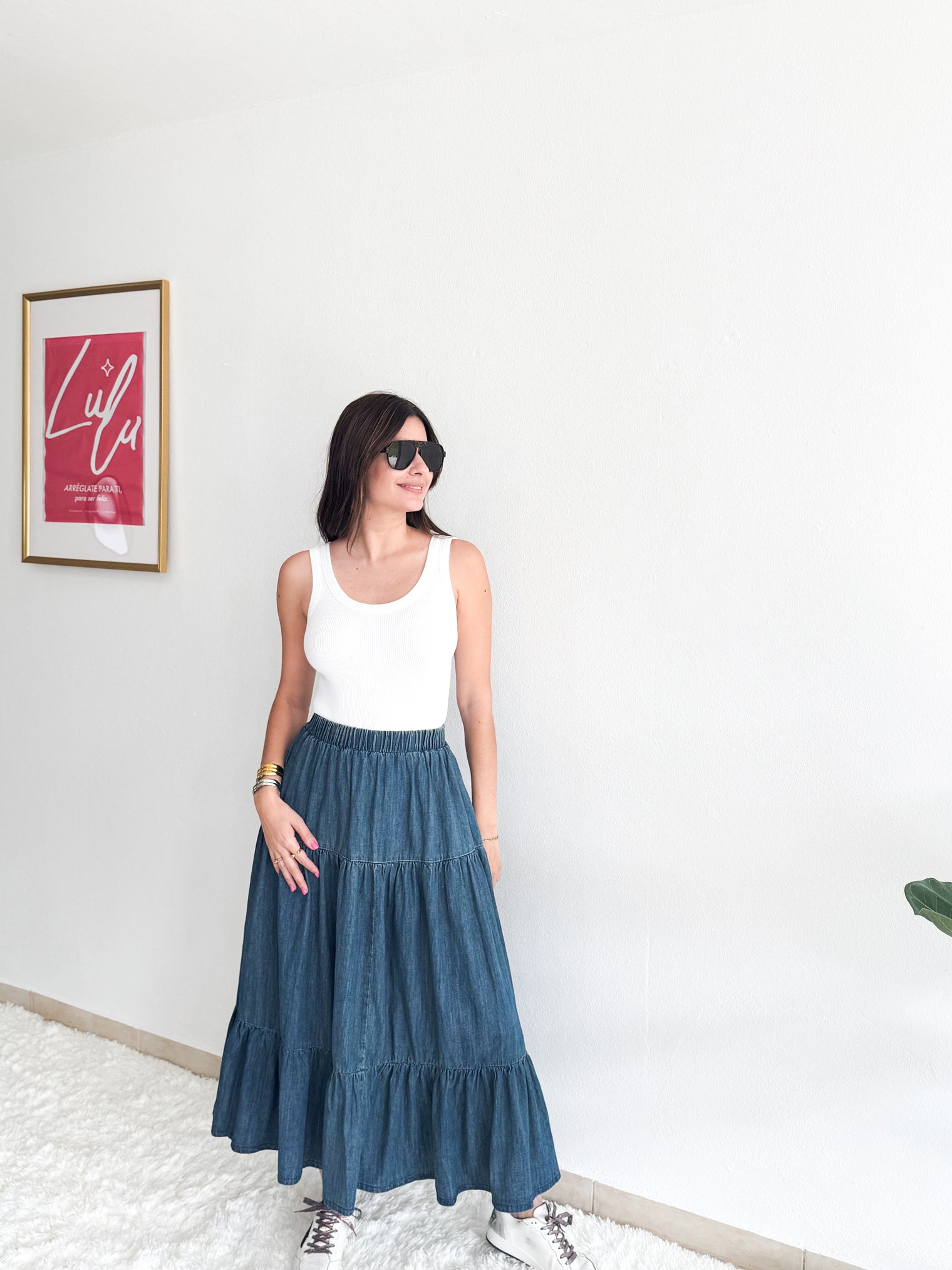 Dark Denim Maxi Skirt