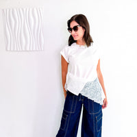 Ivory Lace-Trim Tee