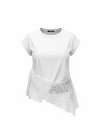 Ivory Lace-Trim Tee