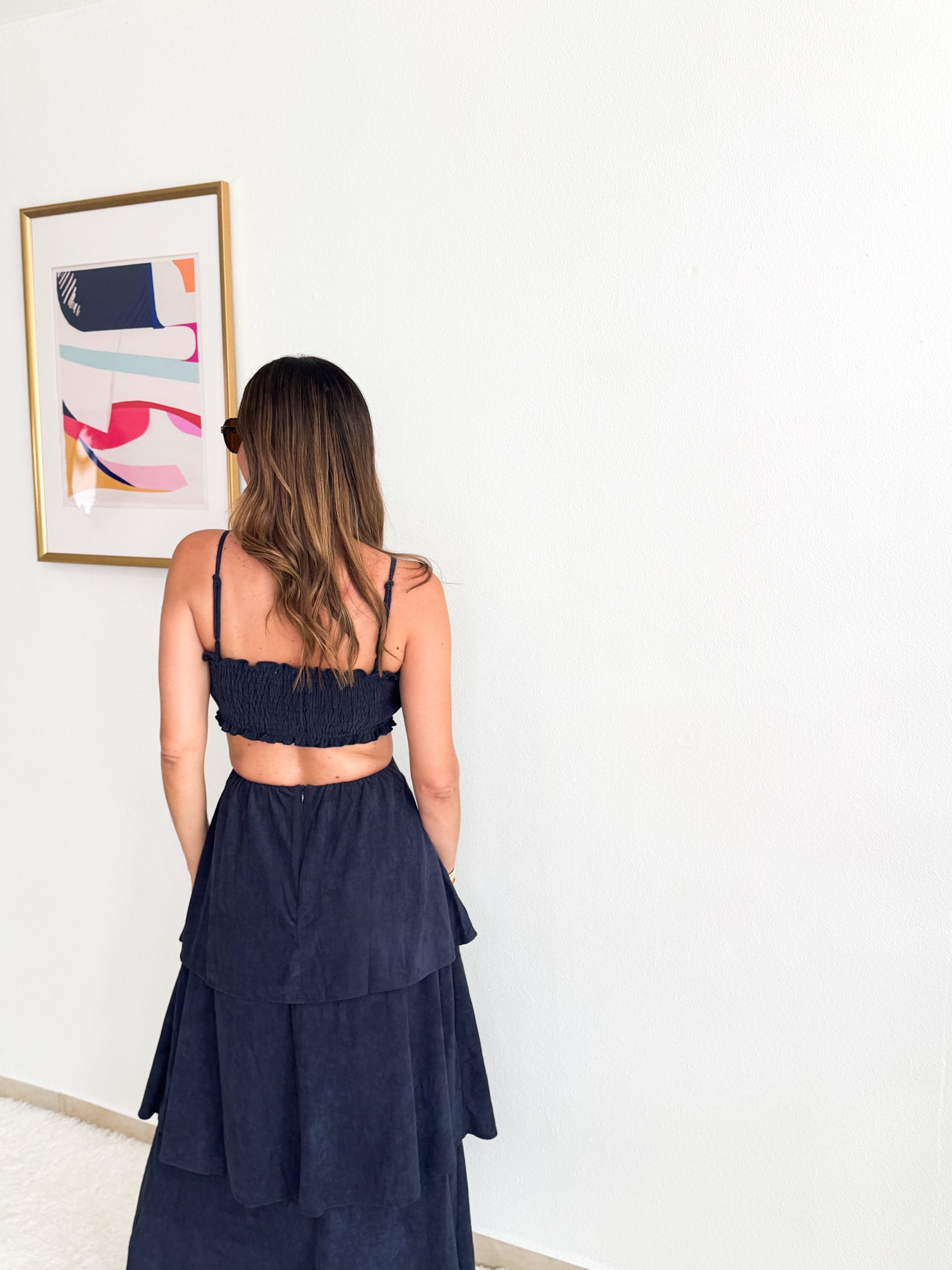 Suede Flower Maxi Dress