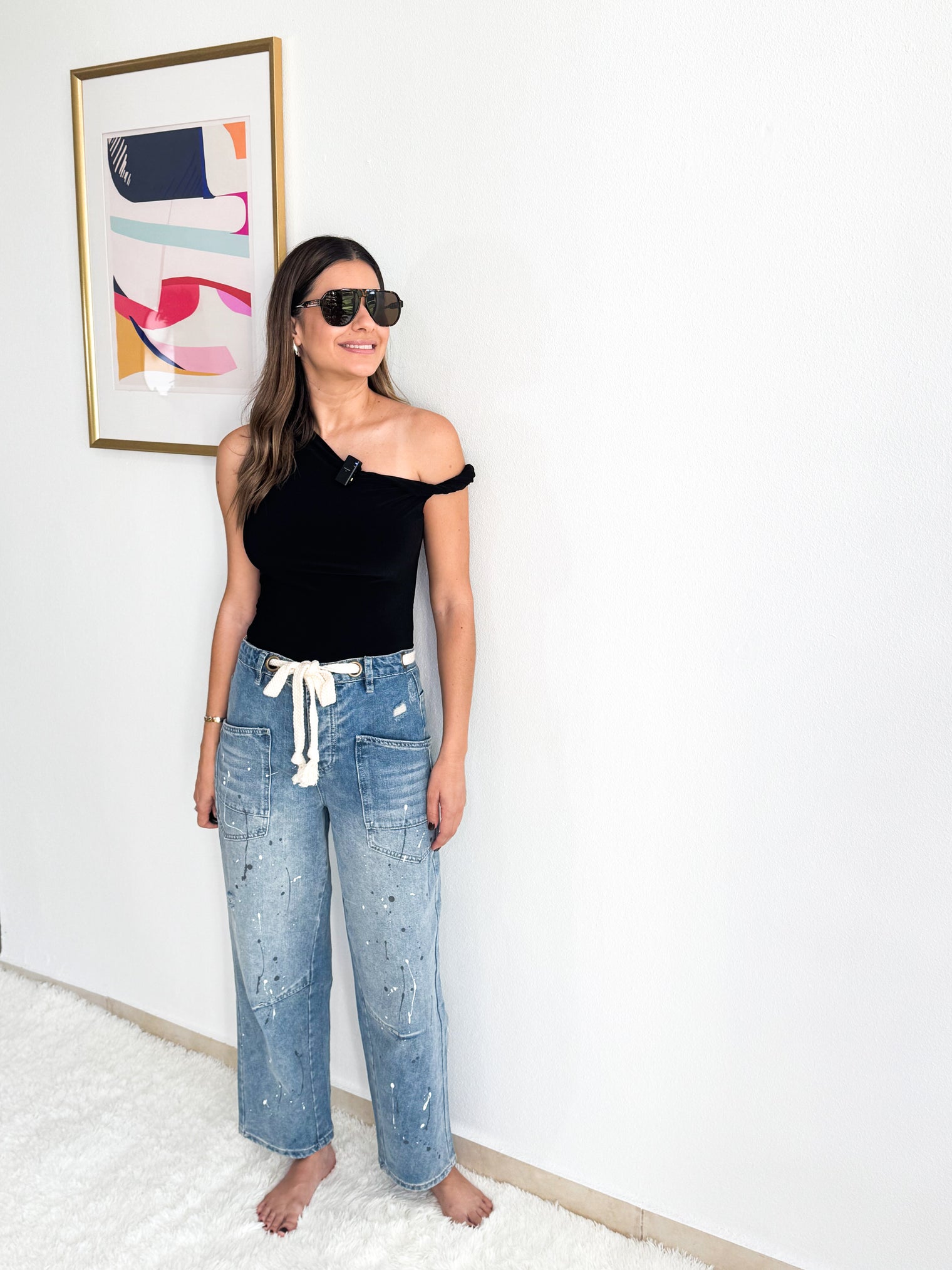 Washed Blue Barrel Jeans