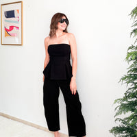 Black Peplum Strapless Set