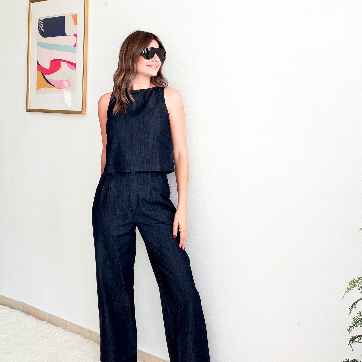 Indigo Denim Pant Set