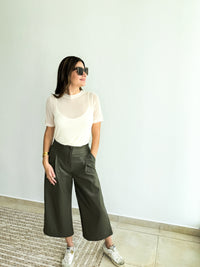 Olive Leather Pants