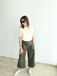 Olive Leather Pants