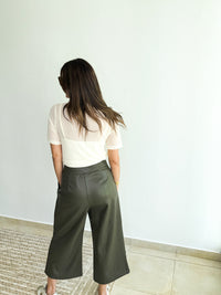 Olive Leather Pants