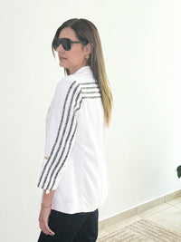 White Animal Print Blazer
