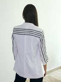 White Animal Print Blazer