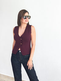 Burgundy Sleeveless Sweater