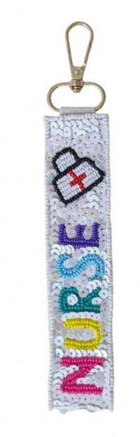 Sequin & Bead Keychain Wristlet — Choose Your Vibe