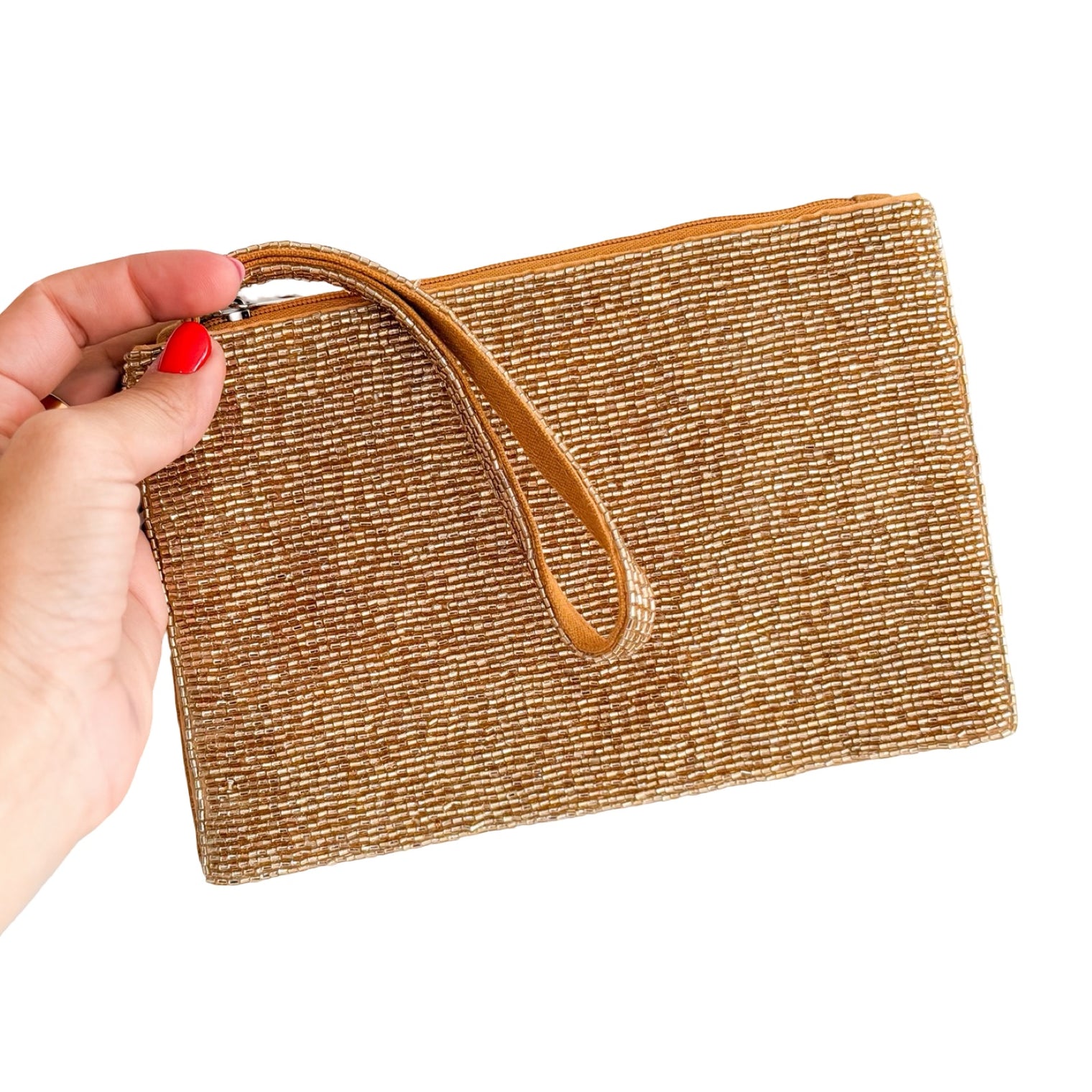 Wristlet Beaded Wallet – Solid Colors