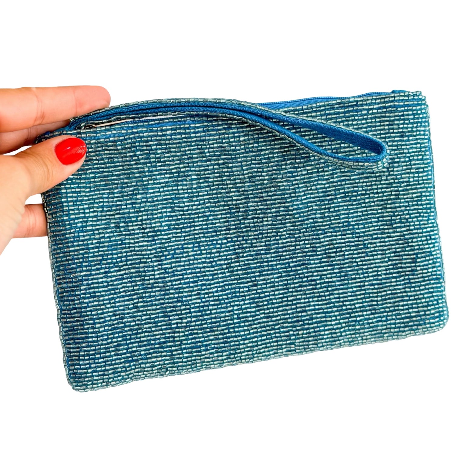 Wristlet Beaded Wallet – Solid Colors